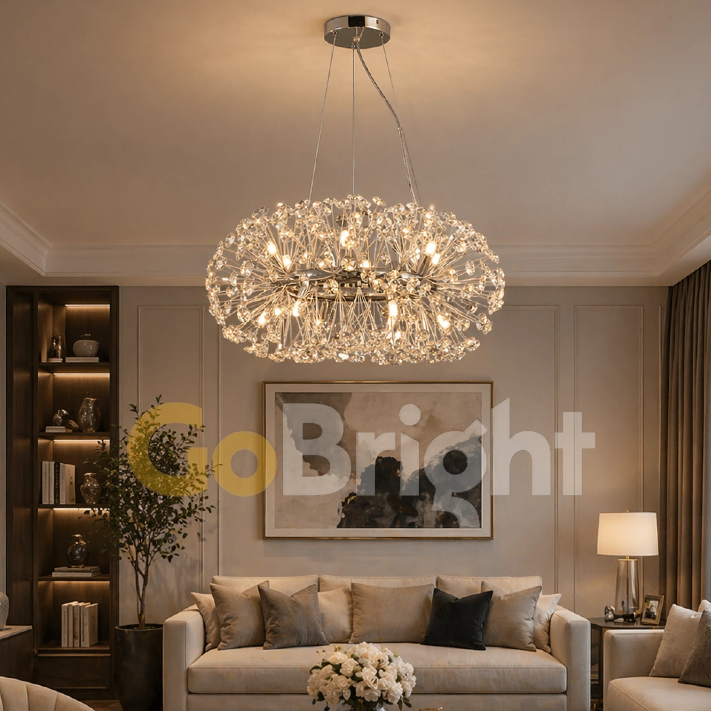 Candelabru Comet Oval Diametru 40cm Argintiu