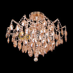 Candelabru Cristal Clover 6xE27 Diametru 60cm Auriu