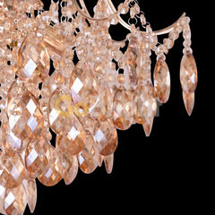 Candelabru Cristal Clover 6xE27 Diametru 60cm Auriu