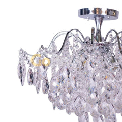 Candelabru Cristal Clover 6xE27 Diametru 60cm Crom