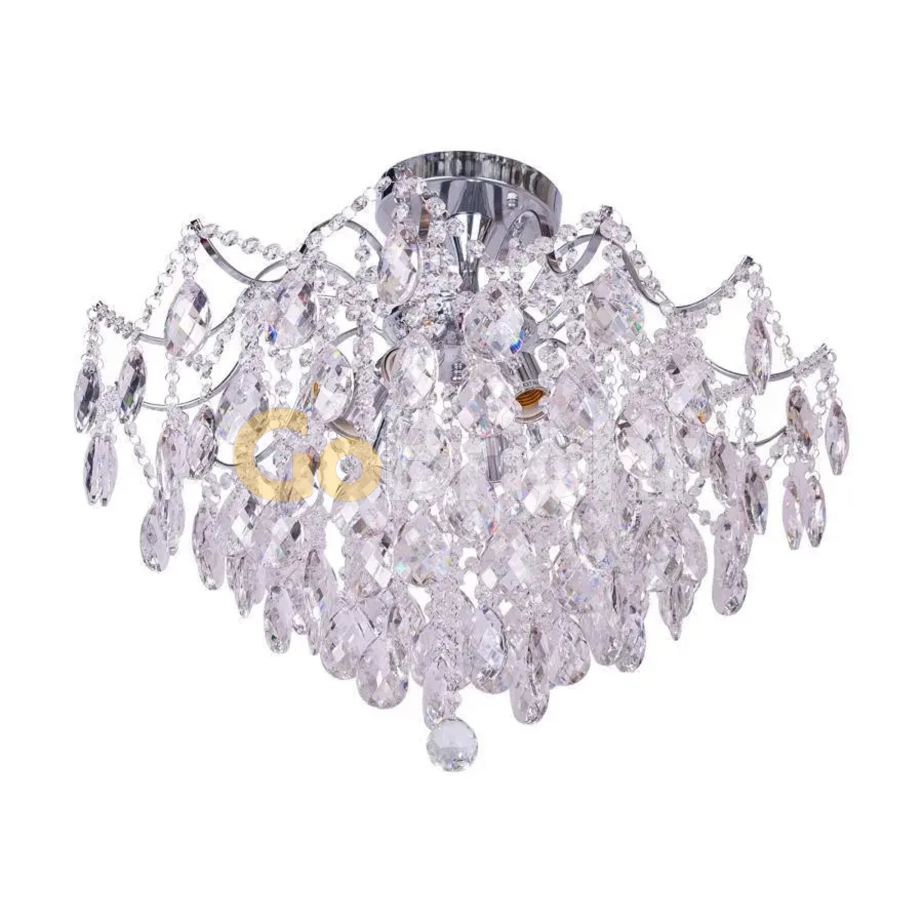 Candelabru Cristal Clover 6xE27 Diametru 60cm Crom