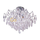 Candelabru Cristal Clover 6xE27 Diametru 60cm Crom