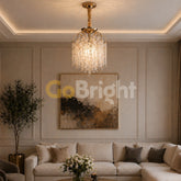 Candelabru Crux Diametru 30cm Auriu + Alb