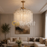Candelabru Crux Diametru 60cm Auriu + Alb