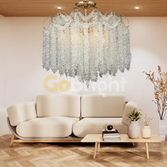 Candelabru Crux Diametru 80cm Auriu + Alb