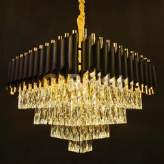 Candelabru Kimberly Diametru 40x40cm Negru + Auriu