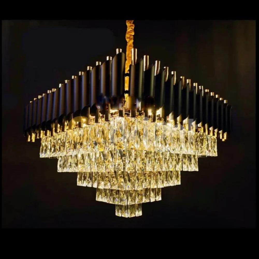 Candelabru Kimberly Diametru 50x50cm Negru + Auriu