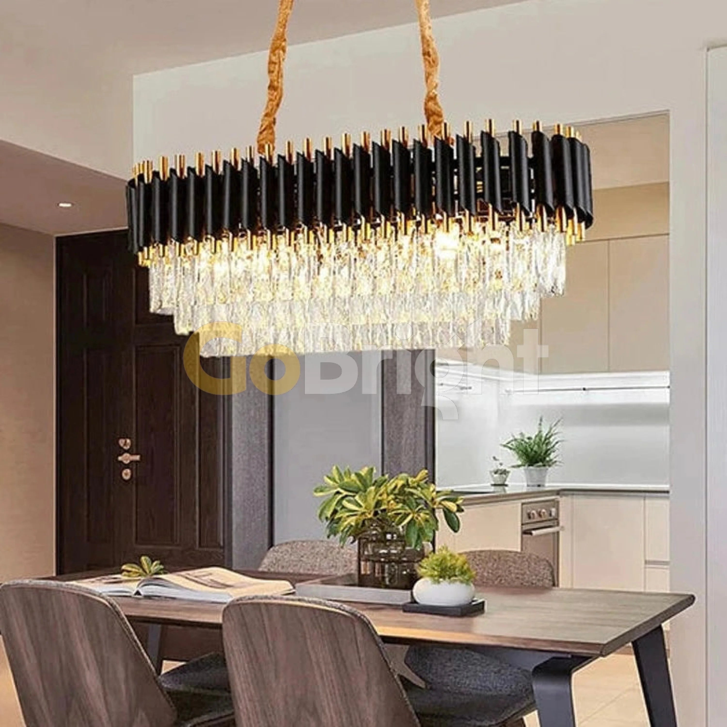 Candelabru Kimberly Diametru 80cm x 30cm Negru + Auriu