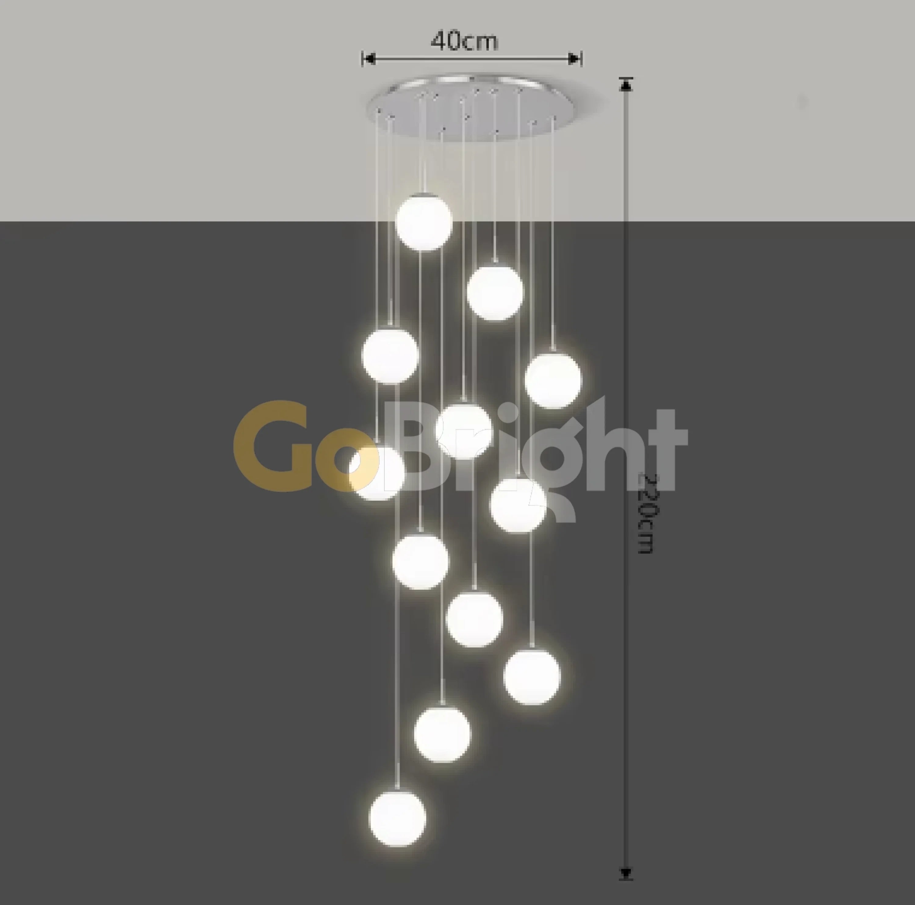 Candelabru Moon 12xE27 Diametru 40cm Argintiu