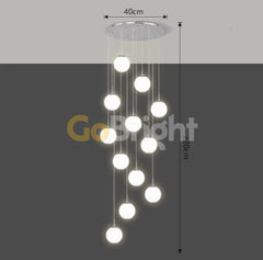 Candelabru Moon 12xE27 Diametru 40cm Argintiu