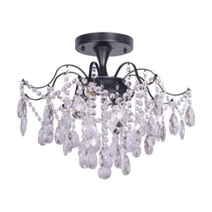 Candelabru Cristal Clover 6xE27 Diametru 60cm Negru
