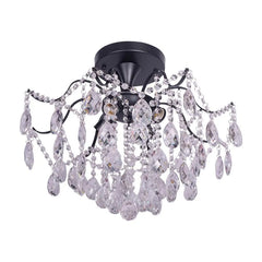 Candelabru Cristal Clover 6xE27 Diametru 60cm Negru