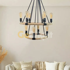Candelabru Rustic Eagle 10xE27 Diametru 60 + 40cm Reglabil