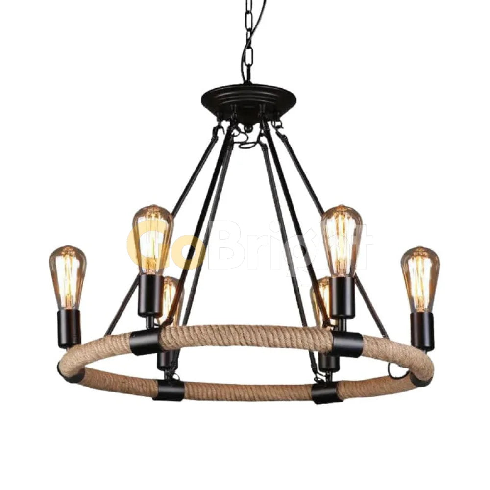 Candelabru Rustic Eagle 6xE27 Diametru 60cm Reglabil