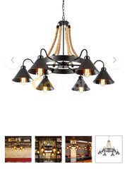 Candelabru Rustic Eagle 8xE14 Diametru 80cm Reglabil