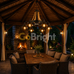 Candelabru Rustic Eagle 8xE14 Diametru 80cm Reglabil
