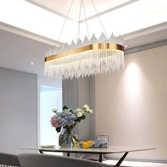 Pendul LED Diametru 80x30cm 100W Cristal cu Telecomanda Spiral 3 Tipuri de Lumini Auriu