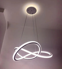 Pendul LED Diametru 50cm 120W cu Telecomanda Trinity 3 Tipuri de Lumini Alb