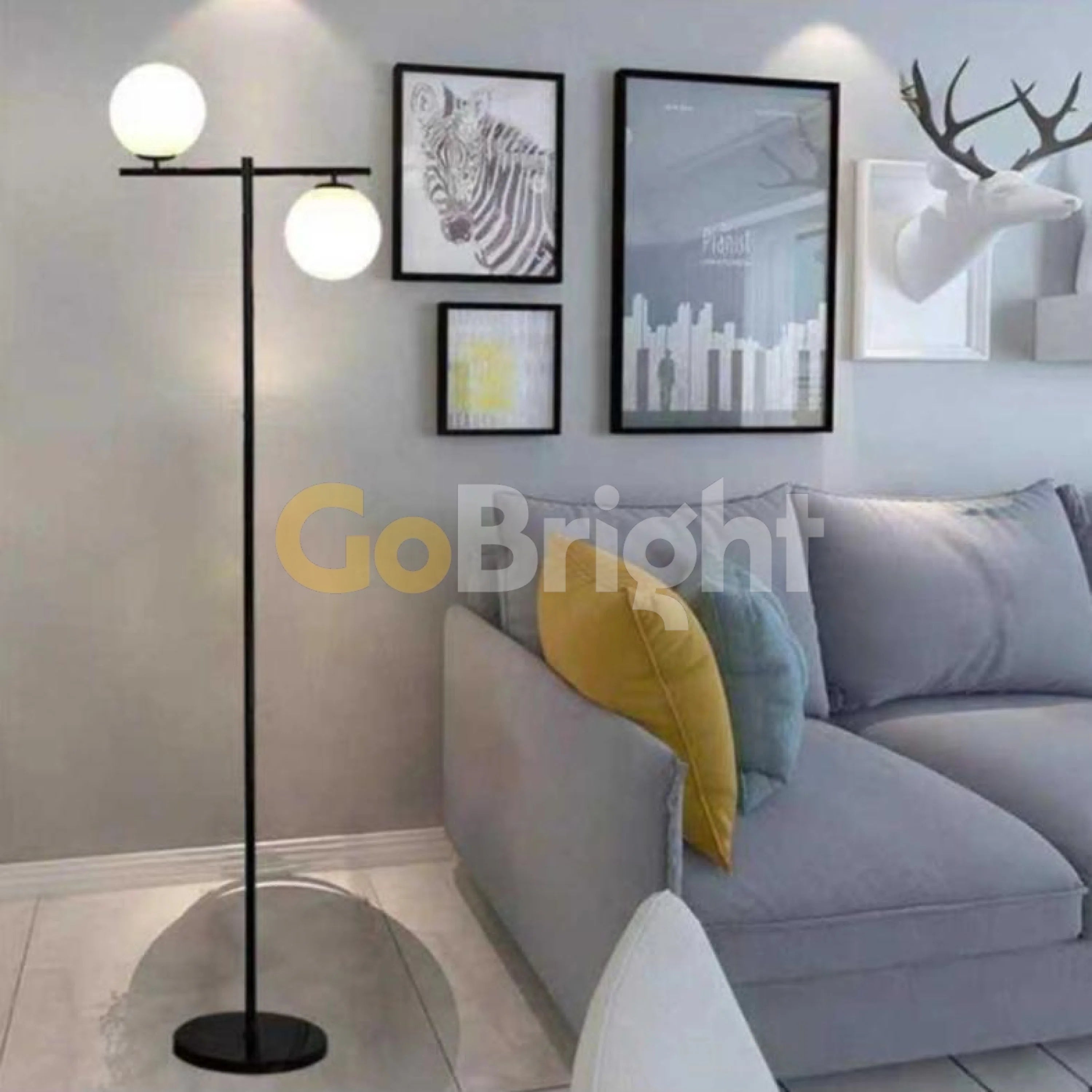 Lampadar Jolie 2xE27 157cm Negru