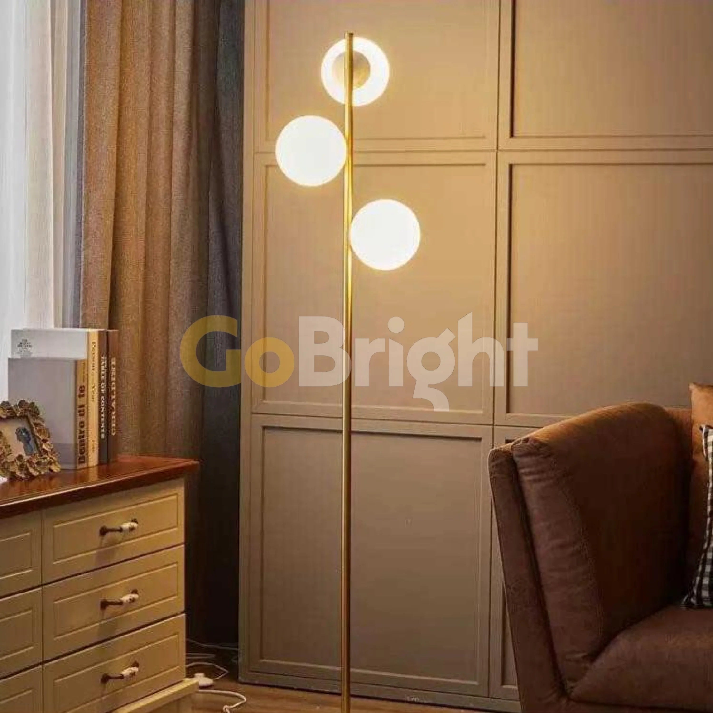 Lampadar Jolie 3xE27 160cm Auriu