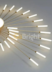 Lustra 42 LEDuri 84W Diametru 130cm Spiral 3 Tipuri de Lumini Auriu