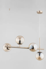 Pendul Jolie Reglabil 4xE27 70cm Auriu + Amber