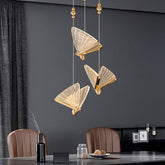 Pendul LED Fluture Trinity 3 Tipuri de Lumini 36W Auriu