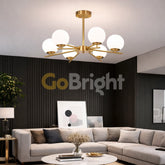 Lustra Globuri Albe 6xE27 Auriu