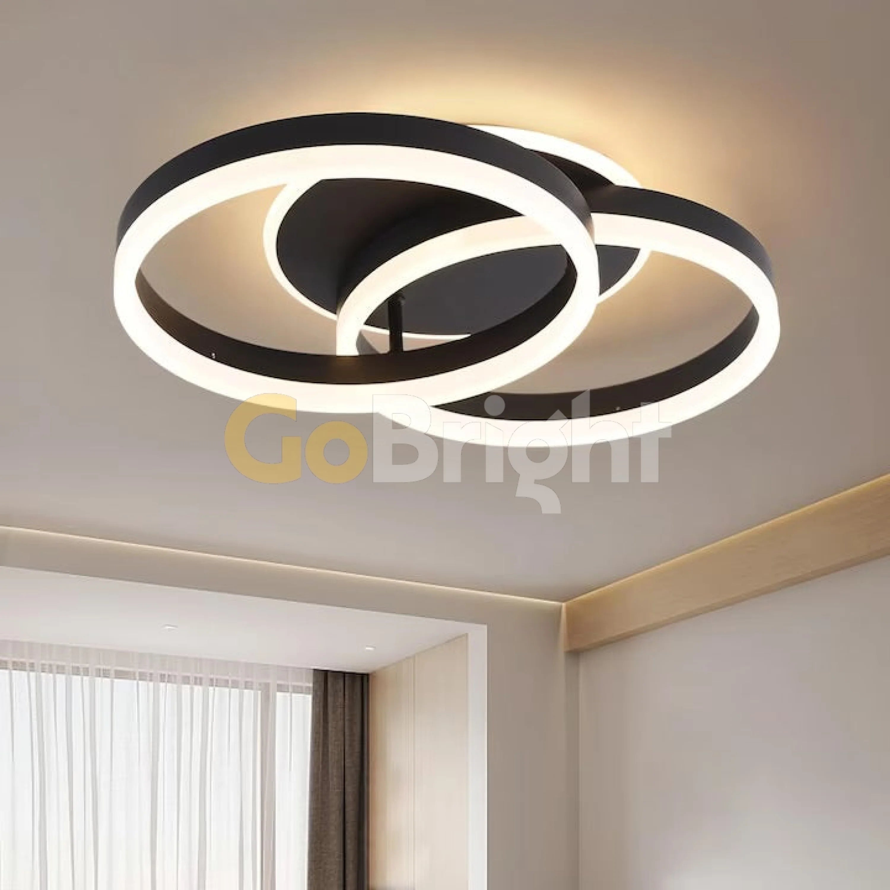 Lustra LED 100W cu Telecomanda Azele 3 Tipuri de Lumini Negru