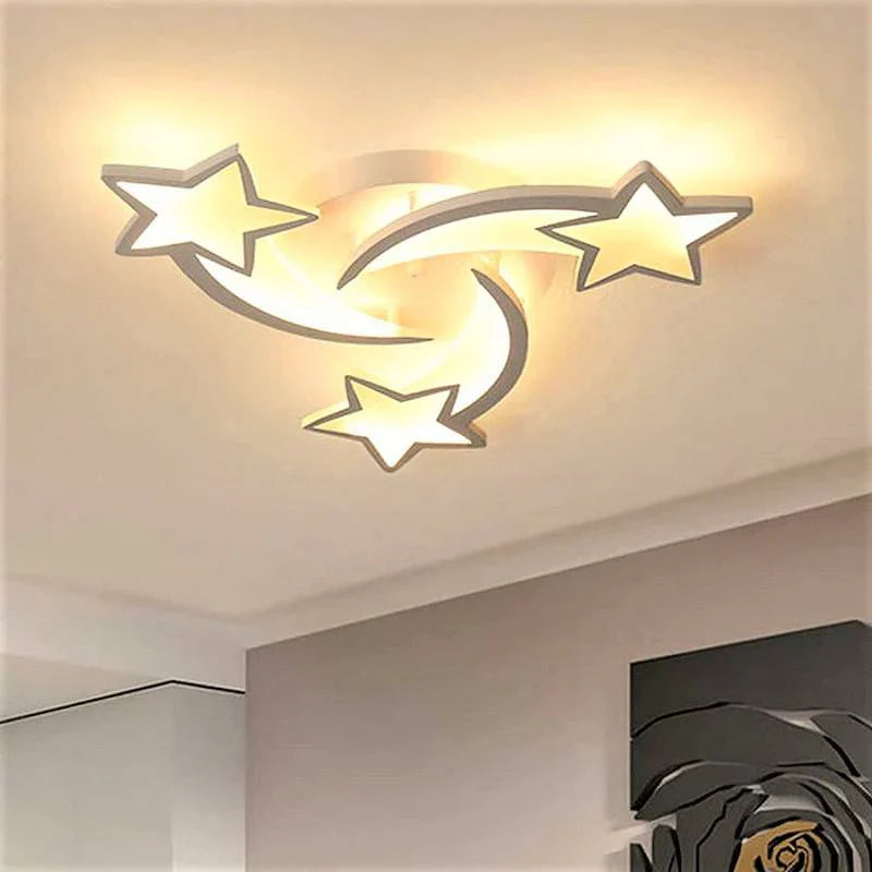 Lustra LED cu Telecomanda Star 3 Tipuri de Lumini 90W Alb