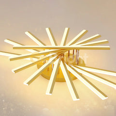 Lustra LED 125W cu Telecomanda Zang 3 Tipuri de Lumini Auriu