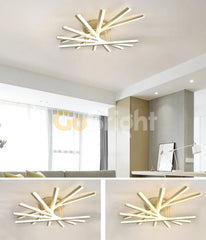 Lustra LED 125W cu Telecomanda Zang 3 Tipuri de Lumini Auriu