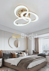 Lustra LED 144W cu Telecomanda Safir 3 Tipuri de Lumini Auriu