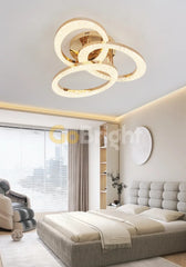 Lustra LED 144W cu Telecomanda Safir 3 Tipuri de Lumini Auriu