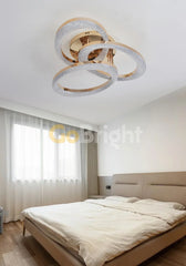 Lustra LED 144W cu Telecomanda Safir 3 Tipuri de Lumini Auriu