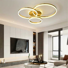 Lustra LED cu Telecomanda Azele 3 Tipuri de Lumini 160W Auriu