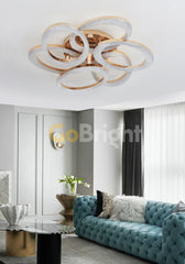 Lustra LED 168W cu Telecomanda Safir 3 Tipuri de Lumini Auriu