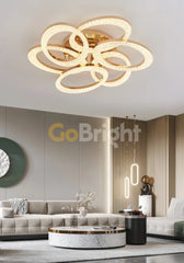 Lustra LED 168W cu Telecomanda Safir 3 Tipuri de Lumini Auriu