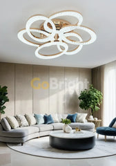 Lustra LED 168W cu Telecomanda Safir 3 Tipuri de Lumini Auriu