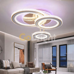 Lustra LED 174W Imperial RGB cu Telecomanda 3 Tipuri de Lumini Auriu + Alb