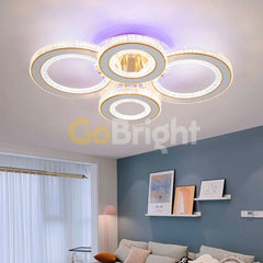 Lustra LED 186W Imperial RGB cu Telecomanda 3 Tipuri de Lumini Auriu + Alb