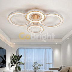 Lustra LED 186W Imperial RGB cu Telecomanda 3 Tipuri de Lumini Auriu + Alb