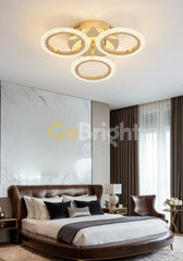 Lustra LED 48W cu Telecomanda Elixir 3 Tipuri de Lumini Auriu