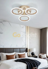 Lustra LED 48W cu Telecomanda Elixir 3 Tipuri de Lumini Auriu