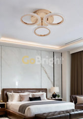 Lustra LED 48W cu Telecomanda Elixir 3 Tipuri de Lumini Auriu