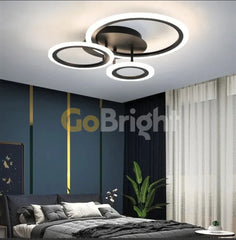 Lustra LED 66W Telecomanda Odele 3 Tipuri de Lumini Negru