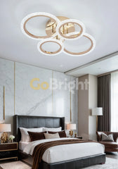 Lustra LED 80W cu Telecomanda Elixir 3 Tipuri de Lumini Auriu