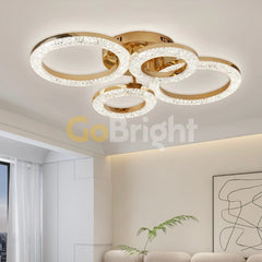 Lustra LED 85W cu Telecomanda Iris 3 Tipuri de Lumini Auriu