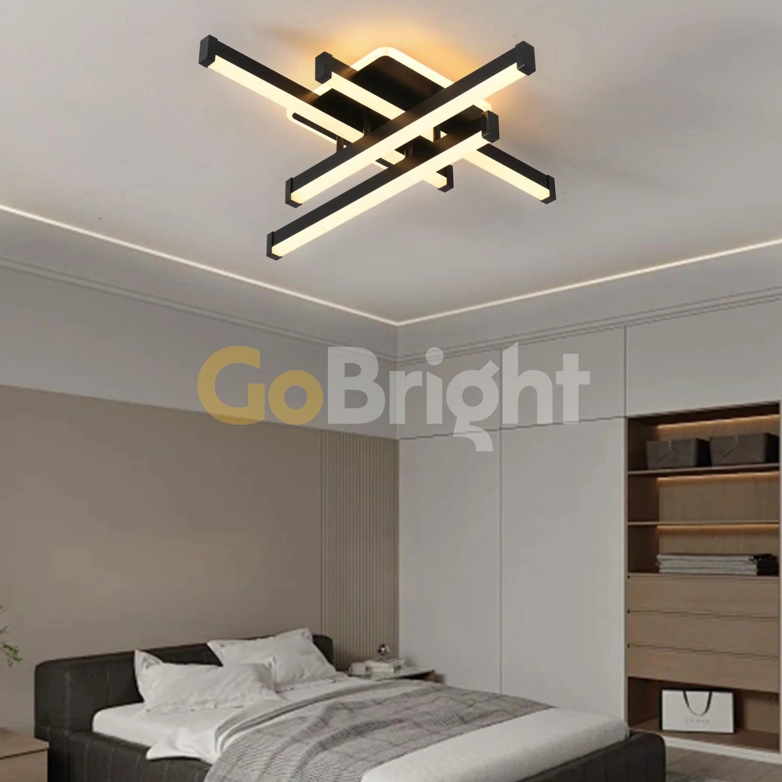 Lustra LED 90W cu Telecomanda Zang 3 Tipuri de Lumini Negru