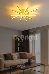 Lustra LED 95W cu Telecomanda Zang 3 Tipuri de Lumini Auriu